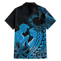 Alofa Samoa Valentine Blue Family Matching Puletasi and Hawaiian Shirt Love Is The Greatest Thing LT05 - Polynesian Pride