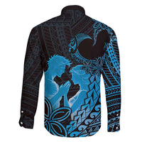 Alofa Samoa Valentine Blue Family Matching Short Sleeve Bodycon Dress and Hawaiian Shirt Love Is The Greatest Thing LT05 - Polynesian Pride