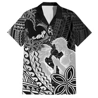 Alofa Samoa Valentine Black Family Matching Long Sleeve Bodycon Dress and Hawaiian Shirt Love Is The Greatest Thing LT05 Dad's Shirt - Short Sleeve Black - Polynesian Pride
