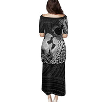 Alofa Samoa Valentine Black Family Matching Puletasi and Hawaiian Shirt Love Is The Greatest Thing LT05 - Polynesian Pride