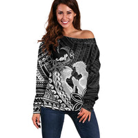 Alofa Samoa Valentine Black Off Shoulder Sweater Love Is The Greatest Thing LT05 Women Black - Polynesian Pride