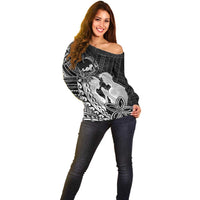 Alofa Samoa Valentine Black Off Shoulder Sweater Love Is The Greatest Thing LT05 - Polynesian Pride