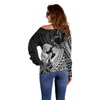 Alofa Samoa Valentine Black Off Shoulder Sweater Love Is The Greatest Thing LT05 - Polynesian Pride
