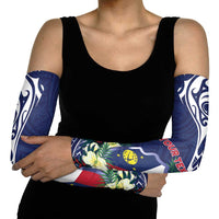 Personalised Wake Island Arm Sleeves Tribal Pattern With Hibiscus Flowers