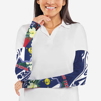 Personalised Wake Island Arm Sleeves Tribal Pattern With Hibiscus Flowers