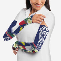 Personalised Wake Island Arm Sleeves Tribal Pattern With Hibiscus Flowers