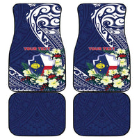 Personalised Wake Island Car Mats Tribal Pattern With Hibiscus Flowers