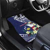 Personalised Wake Island Car Mats Tribal Pattern With Hibiscus Flowers