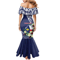 Personalised Wake Island Family Matching Mermaid Dress and Hawaiian Shirt Tribal Pattern With Hibiscus Flowers LT05 - Polynesian Pride