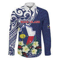 Personalised Wake Island Family Matching Off The Shoulder Long Sleeve Dress and Hawaiian Shirt Tribal Pattern With Hibiscus Flowers