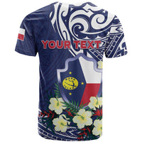 Personalised Wake Island T Shirt Tribal Pattern With Hibiscus Flowers