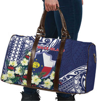 Wake Island Travel Bag Tribal Pattern With Hibiscus Flowers
