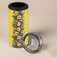 Aloha Hawaii Mardi Gras 4 in 1 Can Cooler Tumbler Gold Style