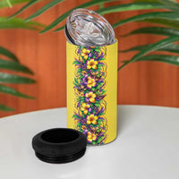 Aloha Hawaii Mardi Gras 4 in 1 Can Cooler Tumbler Gold Style