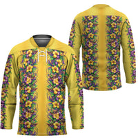 Aloha Hawaii Mardi Gras Hockey Jersey Gold Style