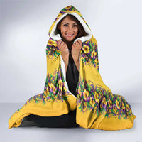 Aloha Hawaii Mardi Gras Hooded Blanket Gold Style