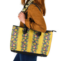 Aloha Hawaii Mardi Gras Leather Tote Bag Gold Style