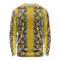 Aloha Hawaii Mardi Gras Long Sleeve Shirt Gold Style