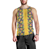 Aloha Hawaii Mardi Gras Men Tank Top Gold Style