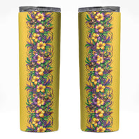Aloha Hawaii Mardi Gras Skinny Tumbler Gold Style