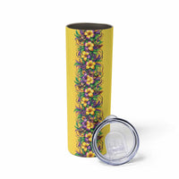 Aloha Hawaii Mardi Gras Skinny Tumbler Gold Style
