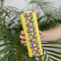 Aloha Hawaii Mardi Gras Skinny Tumbler Gold Style