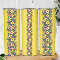 Aloha Hawaii Mardi Gras Skinny Tumbler Gold Style