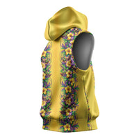 Aloha Hawaii Mardi Gras Sleeveless Hoodie Gold Style