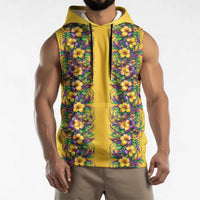 Aloha Hawaii Mardi Gras Sleeveless Hoodie Gold Style