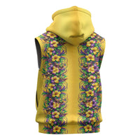 Aloha Hawaii Mardi Gras Sleeveless Zip Hoodie Gold Style