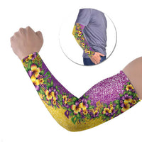 Hawaii Mardi Gras Arm Sleeves Plumeria Lei Beads Glitter Style