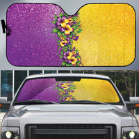 Hawaii Mardi Gras Auto Sun Shade Plumeria Lei Beads Glitter Style
