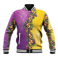 Hawaii Mardi Gras Baseball Jacket Plumeria Lei Beads Glitter Style