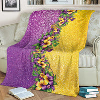 Hawaii Mardi Gras Blanket Plumeria Lei Beads Glitter Style