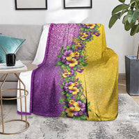 Hawaii Mardi Gras Blanket Plumeria Lei Beads Glitter Style