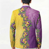 Hawaii Mardi Gras Blazer Plumeria Lei Beads Glitter Style