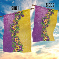 Hawaii Mardi Gras Garden Flag Plumeria Lei Beads Glitter Style