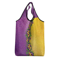 Hawaii Mardi Gras Grocery Bag Plumeria Lei Beads Glitter Style