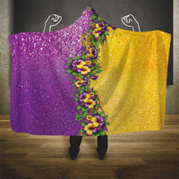 Hawaii Mardi Gras Hooded Blanket Plumeria Lei Beads Glitter Style