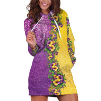 Hawaii Mardi Gras Hoodie Dress Plumeria Lei Beads Glitter Style