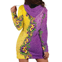 Hawaii Mardi Gras Hoodie Dress Plumeria Lei Beads Glitter Style