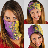 Hawaii Mardi Gras Neck Gaiter Plumeria Lei Beads Glitter Style