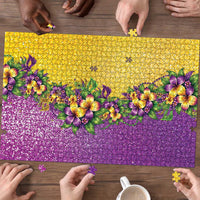 Hawaii Mardi Gras Puzzle Plumeria Lei Beads Glitter Style
