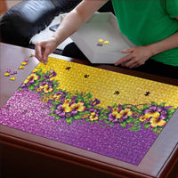 Hawaii Mardi Gras Puzzle Plumeria Lei Beads Glitter Style