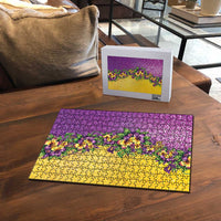 Hawaii Mardi Gras Puzzle Plumeria Lei Beads Glitter Style