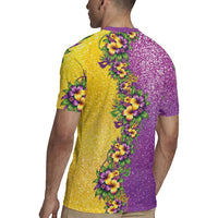 Hawaii Mardi Gras Rugby Jersey Plumeria Lei Beads Glitter Style