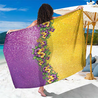 Hawaii Mardi Gras Sarong Plumeria Lei Beads Glitter Style