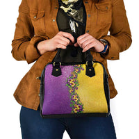 Hawaii Mardi Gras Shoulder Handbag Plumeria Lei Beads Glitter Style