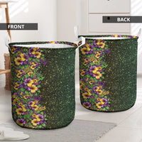 Hawaii Mardi Gras Laundry Basket Tropical Flowers Glitter Style