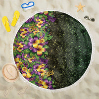 Hawaii Mardi Gras Beach Blanket Tropical Flowers Glitter Style